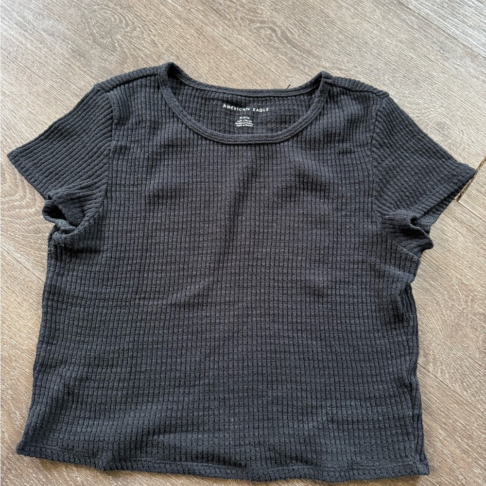 American Eagle Outfitters Black Ribbed Top